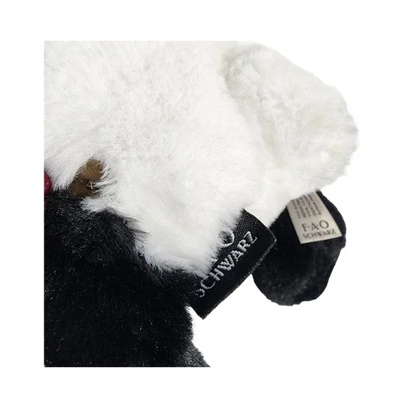 FAO Schwarz Panda Bear Plush Stuffed Animal Black White Floppy Laying 14 Inch - Picture 9 of 9